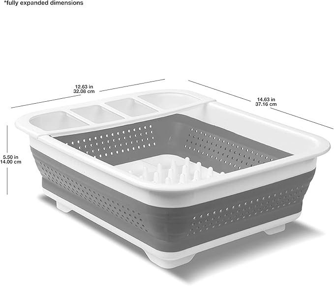 madesmart Collapsible Drying Dish Rack | SINKWARE Collection | Easy Storage | BPA-Free