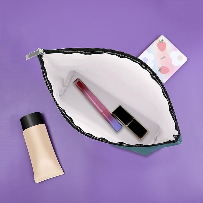 Funny Camping Gifts for Women Blue Makeup Bag Happy Camper Retirement Gifts Camping Themed Gifts for Adults Cosmetic Bag Camper Accessories for Travel Trailers Birthday Christmas Graduation Gift