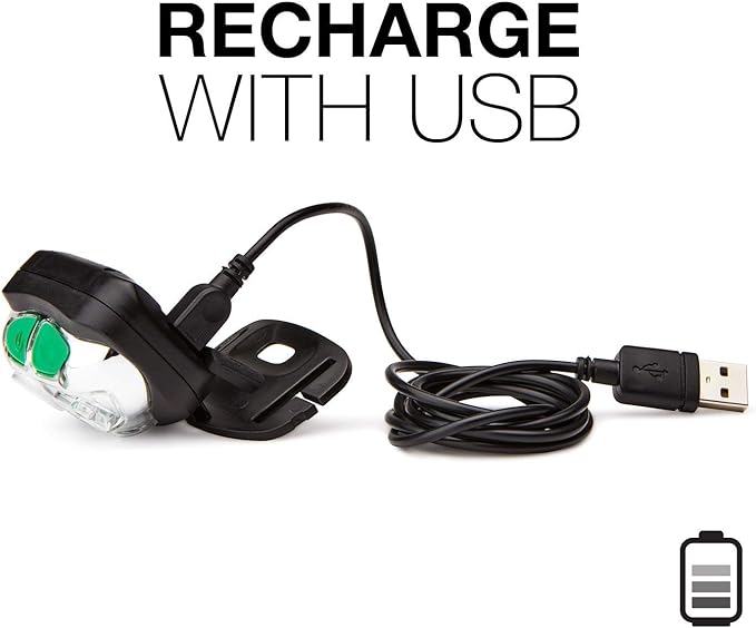 Energizer Vision LED Rechargeable Headlamp, Water Resistant Bright LED Headlamp for Outdoors, Camping Gear and Hurricane Supplies, Includes USB Charging Cable, Pack of 1