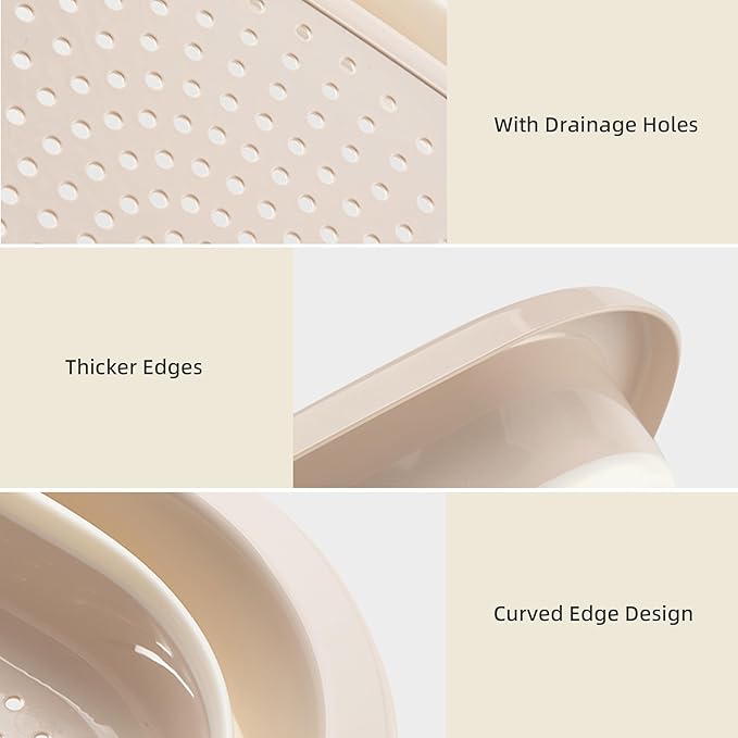 Collapsible Dish Basin with Colander, Foldable 2-in-1 Dish Pan and Strainer Set with Drain Holes, Portable Wash Basin for Kitchen Sink, Camping, Travel & RV (Grey)