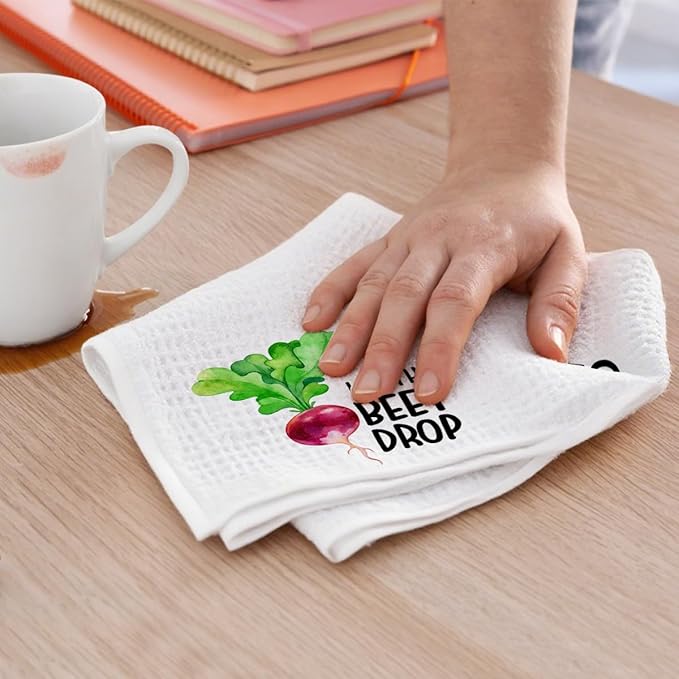 2Pcs Funny Kitchen Towels, Beets Avocado Vegetable Decor, Hostess Gifts, Dish Towel, Housewarming Gift for Her Women, Wedding Shower Gift, Waffle Weave Hand Towels