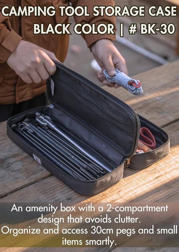 CAMPINGMOON MOLLE System Tactical Camping Gear Organizer Utility Tool Bag w PP Board Support Dual-Layer Rigid Storage Case Tent Stakes Tools