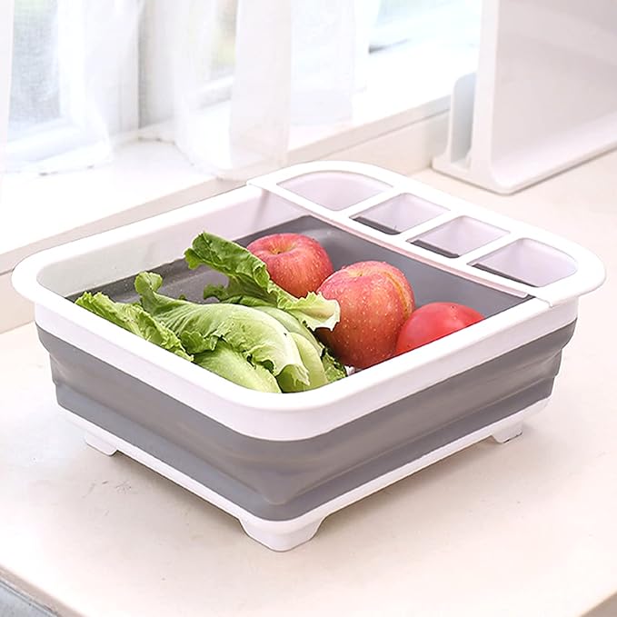 Goderewild Collapsible Dish Rack for Drying Dishes - Space-Saving and Foldable Design with Versatile Removable Components - Dinnerware Storage Organizer for Small Kitchen Spaces