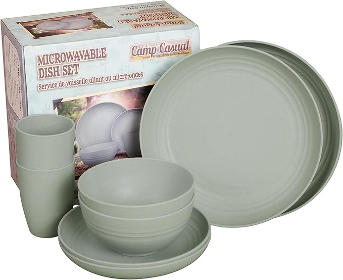 Camp Casual 8-Piece Outdoor Dinnerware Set - Mountain Sage
