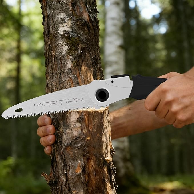 Outdoor Portable Mini Saw – Compact Folding Saw Belt-Mount Transparent Case | Sharp Steel Blade for Camping,Gardening & Survival