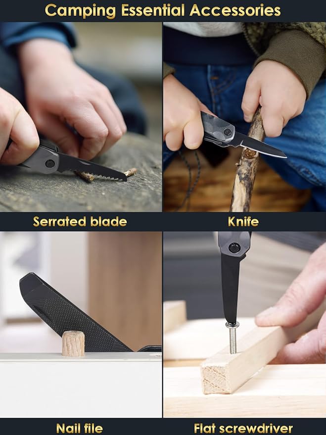 Fathers Day Dad Gifts from Daughter Son Wife, 13 in 1 Hammer Multitool, Cool Camping Accessories Survival Tools, Unique Birthday Present Ideas Gifts for Men, Husband, Grandpa, Step Dad, Him