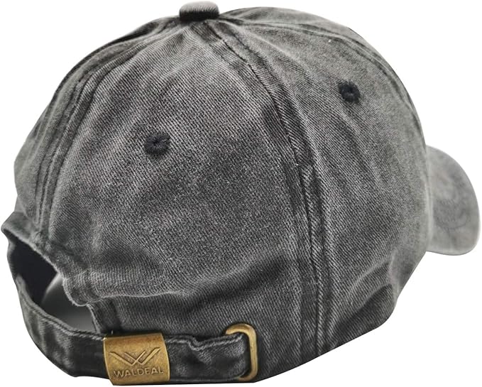 Waldeal Embroidered Camping Hair Don't Care Hat Adjustable Washed Baseball Cap for Women Men