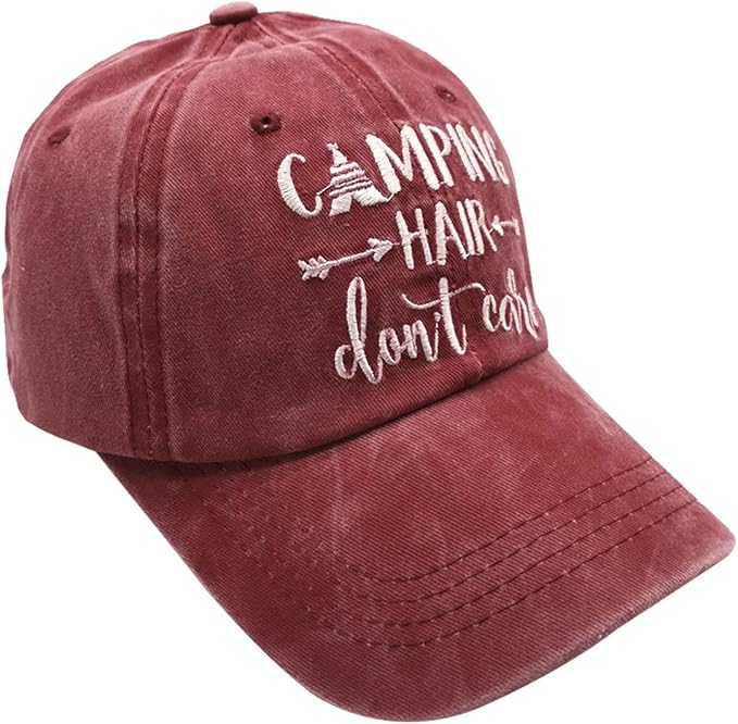 Waldeal Women's Embroidered Adjustable Ponytail Hat Low Profie Washed Baseball Cap