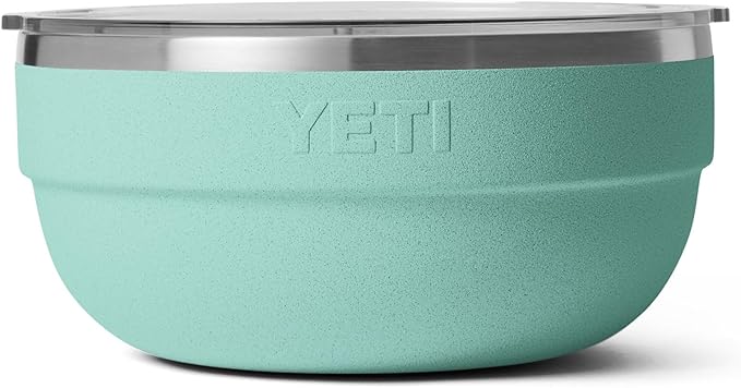 YETI Rambler Bowls, Vacuum Insulated, Stackable and Nestable Stainless Steel Bowl with Lid, 4.5 Quart, Sea Stone