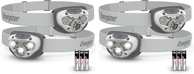 Energizer LED Headlamp PRO (4-Pack), IPX4 Water Resistant Headlamps, High-Performance Head Light for Outdoors, Camping, Running, Storm, Survival LED Light for Emergencies (Batteries Included)