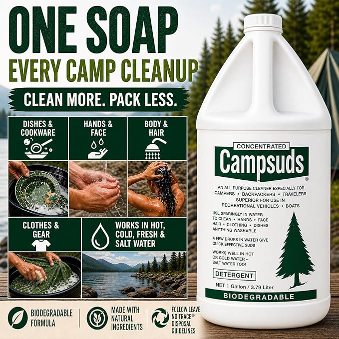 Sierra Dawn Outdoor Soap - Premium Biodegradable Camping & Backpacking Essential - All-Purpose Natural Soap for Dishes, Clothes & Personal Care