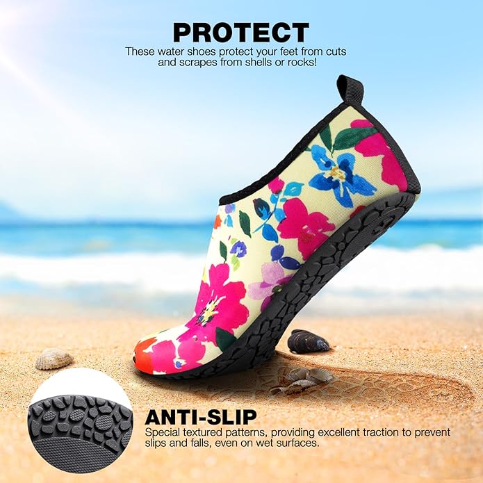 SIMARI Water Shoes Women Men Aqua Socks Beach Barefoot Quick Drying Aqua Aerobics Swim Pool Non Slip Outdoor Travel Essentials Surf River Lake Snorkeling Kayak Yoga Adult Youth