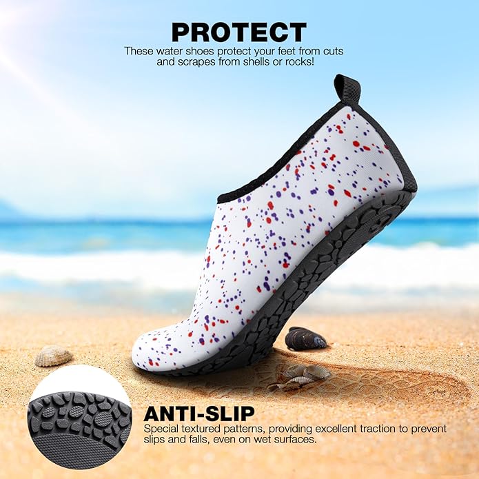 SIMARI Water Shoes Women Men Aqua Socks Beach Barefoot Quick Drying Aqua Aerobics Swim Pool Non Slip Outdoor Travel Essentials Surf River Lake Snorkeling Kayak Yoga Adult Youth