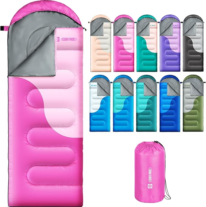 Sleeping Bags for Adults&Kids,Lightweight Waterproof Warm Weather Sleeping Bag,Compact Portable Sleeping Bag for Camping,Essentials Gear for Camping Hiking Outdoor Travel