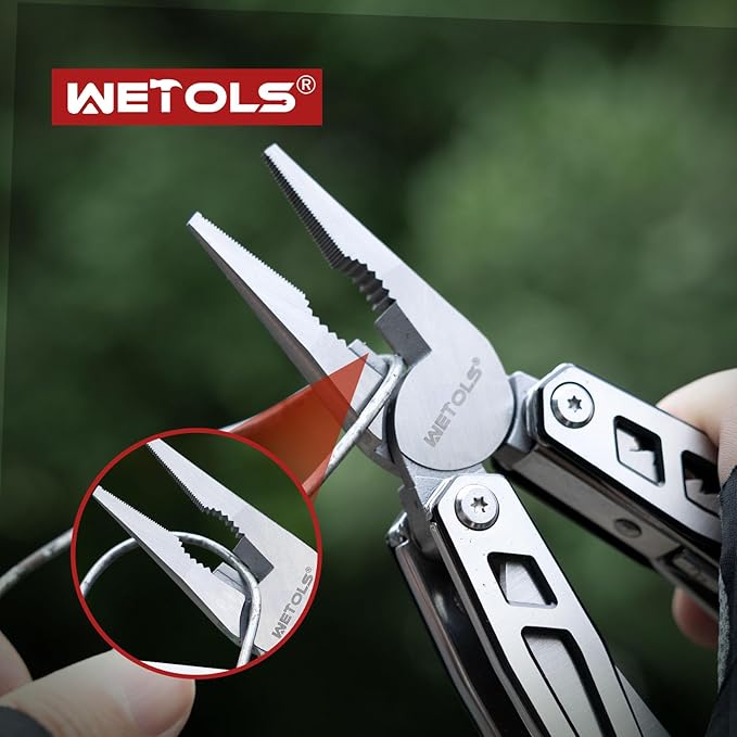 Multitool with Pocket Knife, Birthday Gifts for Men Women Mom Dad, WETOLS 21-in-1 Stainless Steel Pliers with Screwdrivers, Self-locking Multi tools with EDC Sheath, Ideal for Home, Camping, Survival