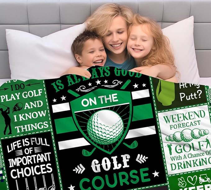 Unique Golf Blanket Gifts for Men,Funny Golf Accessories Golfer Throw Blanket Cool Golfing Gifts Idea for Golfers Men Women Adults Boys 60"X50"