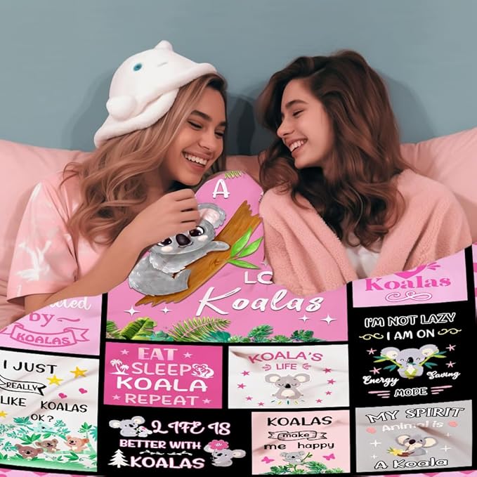 Koala Bear Blanket Koala Gifts for Kids Adults Women,Cute Cartoon Koalas Throw and Blankets for Koala Lovers Couch Bedroom Sofa All Season 50"X40"