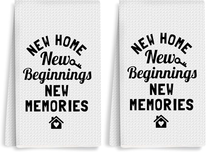 2PCS Housewarming Gifts New Home for Women Kitchen Towels, Reusable Absorbent Waffle Weave Dish Tea Towels for Cleaning Cooking Baking, Microfiber Kitchen Towel, Farmhouse Gifts for Family Friend