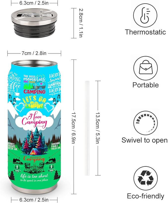 Camping Gifts for Men Women Tumbler 17oz, Camper Gifts Coffee Cups, Camp Essentials, Camp Accessories, Gift for RV Owners, Campsite Outdoors RV Travel Lovers Mug