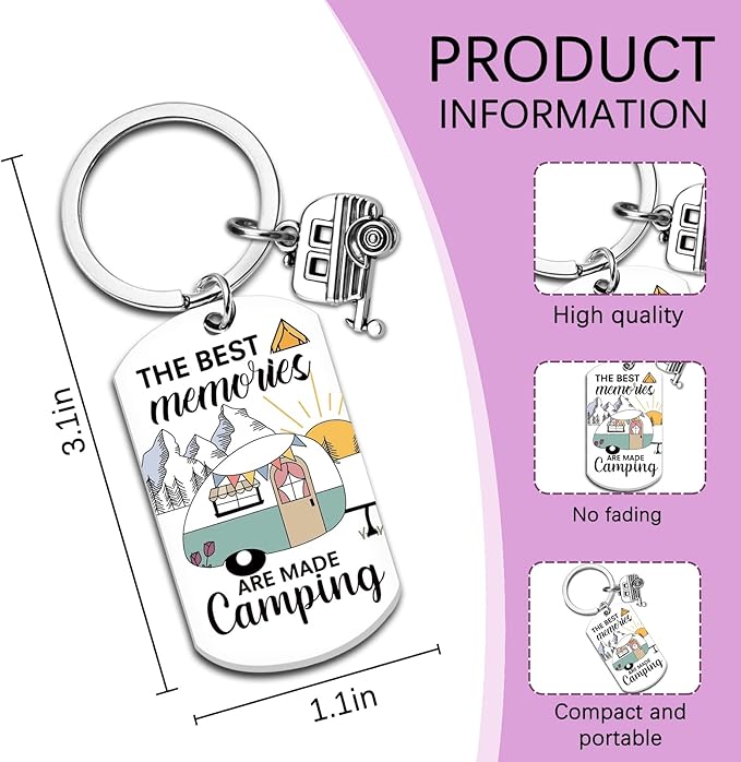 Camping Gifts For Women Men Camping Accessories For Rv Owners Sister Bestie Friend Camp Essentials Keychain Gifts For Campers