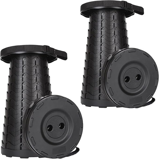 2-Pack Collapsible Stool, 400lbs Max Weight, Lightweight But Sturdy, Portable Retractable Folding Telescoping Foldable Camping Stool for Adults Outdoor Fishing Hiking BBQ