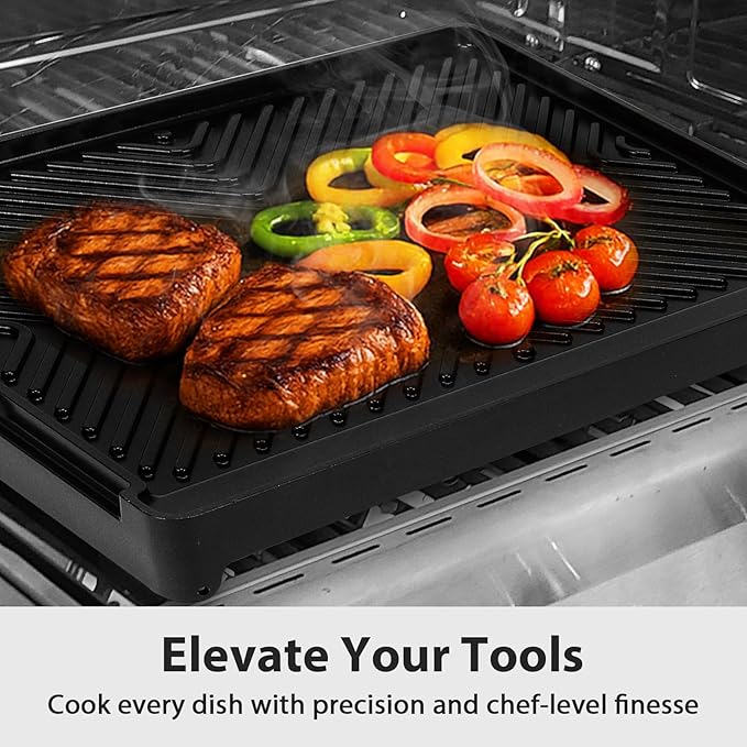 Utheer Stove Top Griddle for Gas & Electric Stove — Flat Top Nonstick Reversible Grill & Griddle Pan for Stovetop Cooking, Lightweight Cast Aluminum, PFAS-Free Ceramic Nonstick, 16.3″ × 13″