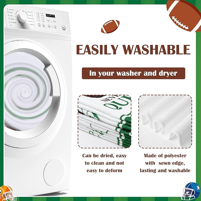 R HORSE Funny Football Kitchen Dish Towels - 5Pcs Sport Themed Game Day Kitchen Hand Towels, Absorbent Cleaning Dishcloth Home Bathroom Decor for Football Lovers Game Day Party Supplies