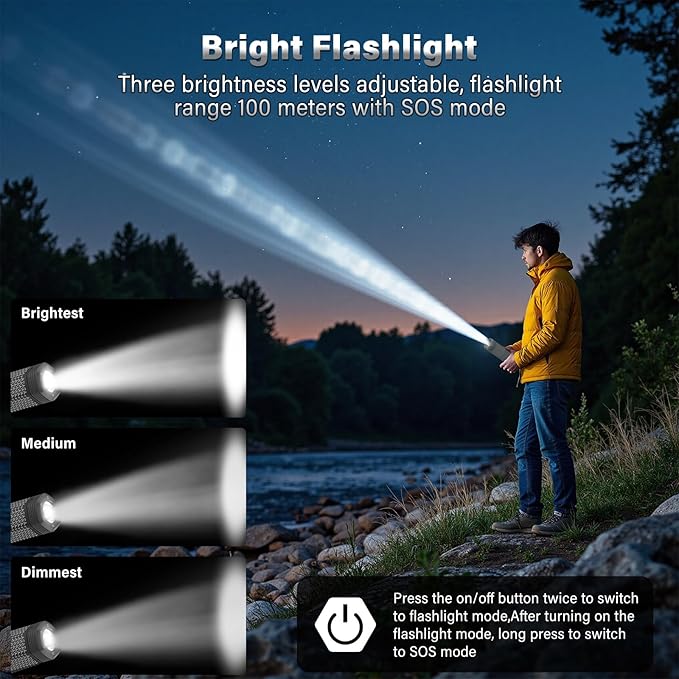 Telescopic Portable Camping Light with Stand - 10500mAh Rechargeable Camping Light with Storage Bag, Dimmable Magnetic Tent Lamp,Waterproof Tripod Pole Work Lights for Outdoor Emergency, Hiking, Gray