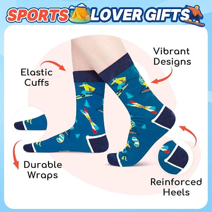 Zmart Unique Gifts for Sports Lovers - Camping Skiing Lifting Socks, Yoga Ballet Gift Ideas