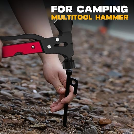 Gifts for Men, 15 in 1 Multitool Axe for Camping, Hunting, Hiking, Birthday Gifts for Men, Dad, Him, Husband, Boyfriend, Women, Mens Gift from Daughter, Wife, Son, Red