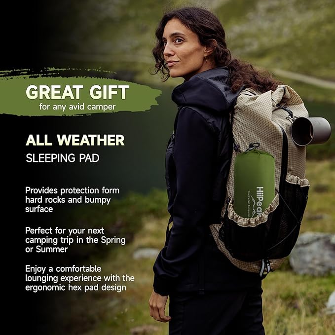 HiiPeak Sleeping Pad for Camping- Ultralight Inflatable Sleeping Mat with Built-in Foot Pump & Pillow, Upgraded Compact Camping Air Mattress for Tent, Backpacking, Hiking