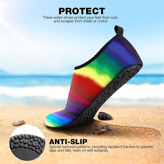 SIMARI Water Shoes Women Men Aqua Socks Beach Barefoot Quick Drying Aqua Aerobics Swim Pool Non Slip Outdoor Travel Essentials Surf River Lake Snorkeling Kayak Yoga Adult Youth