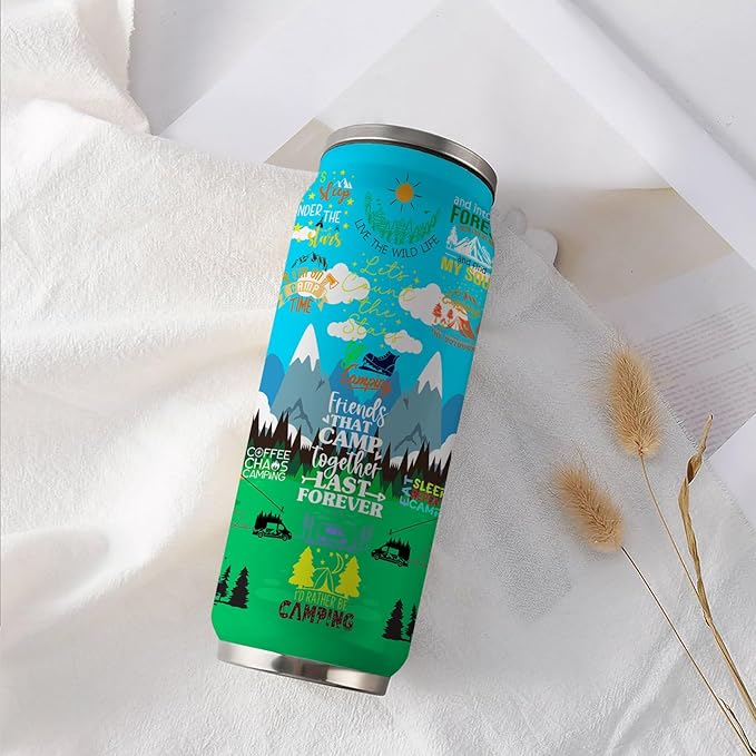 Camping Gifts for Men Women Tumbler 17oz, Camper Gifts Coffee Cups, Camp Essentials, Camp Accessories, Gift for RV Owners, Campsite Outdoors RV Travel Lovers Mug