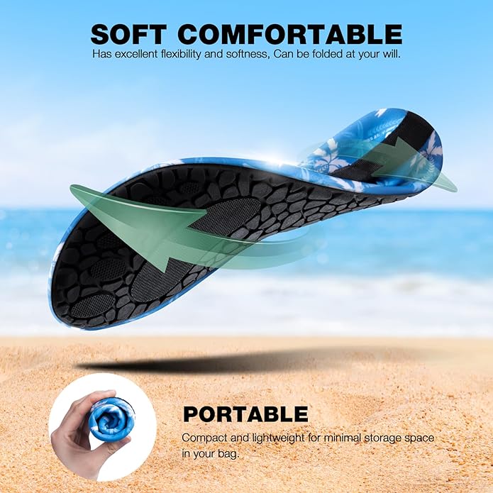 SIMARI Water Shoes Women Men Aqua Socks Beach Barefoot Quick Drying Aqua Aerobics Swim Pool Non Slip Outdoor Travel Essentials Surf River Lake Snorkeling Kayak Yoga Adult Youth