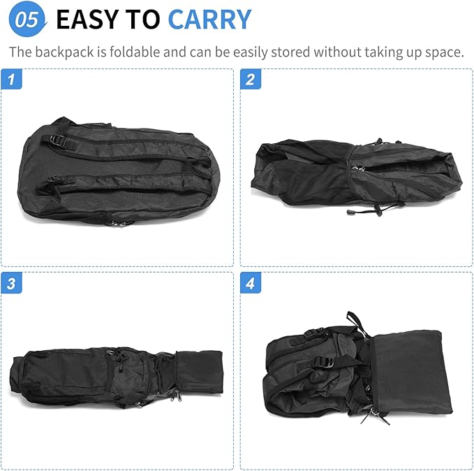 Hiking Daypack Packable, Camping Backpack Water Resistant Lightweight Polyester for Men Women Travel Outdoor