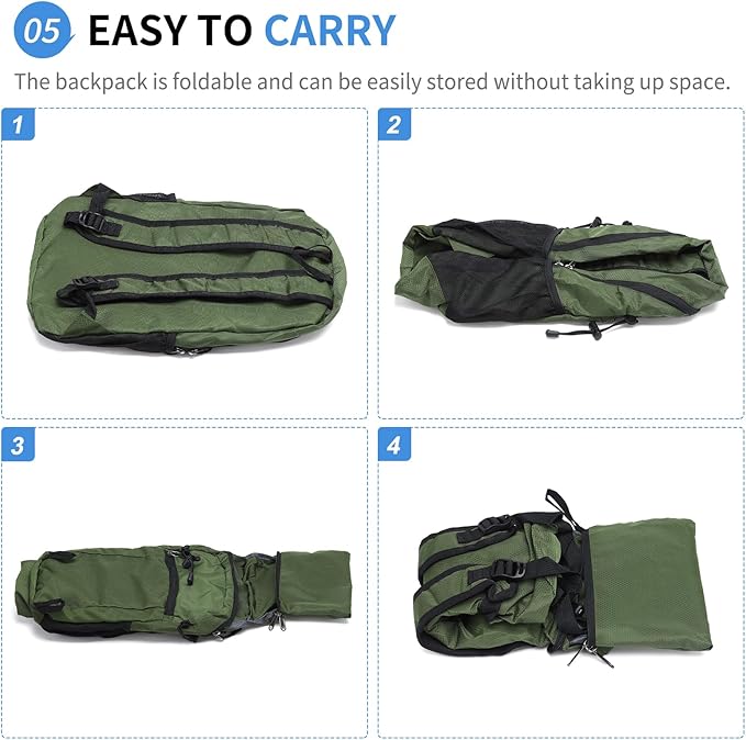 Hiking Daypack Packable, Camping Backpack Water Resistant Lightweight Polyester for Men Women Travel Outdoor
