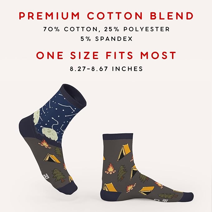 Book, Fishing, Hiking, Gamer, Camping, Pickle, Music, Foods, Ballerina, Bigfoot - Hobbies Socks for Women Men