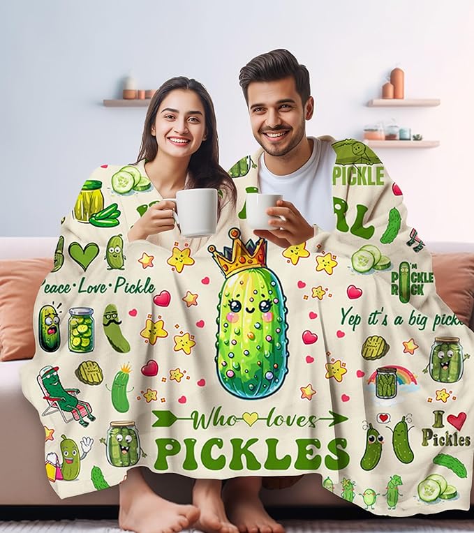 Pickle Blanket Gifts Stuff Plush Pickles Blankets and Throw Merch Bedding Decor Pickles Gifts for Pickle Lovers Women Girls Kids Birthday Decorations 60"X50"