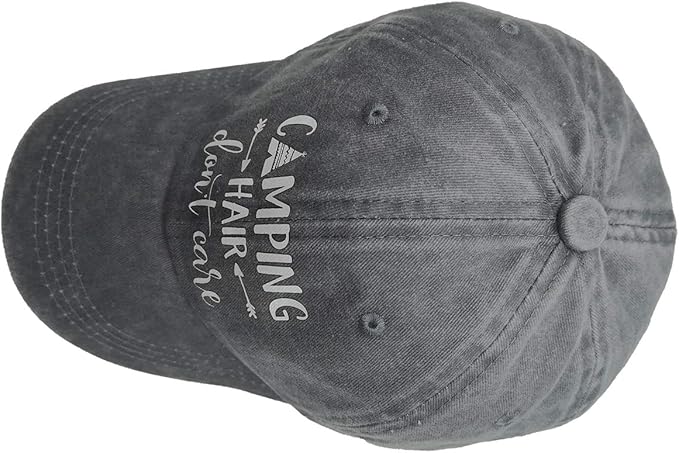 HHNLB Unisex Camping Hair Don t Care 1 Vintage Jeans Baseball Cap Classic Cotton Dad Hat Adjustable Plain Cap