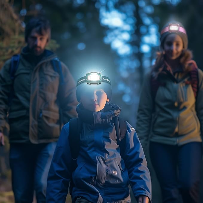 EverBrite Headlamp, 2 Pack Kids Headlamp with Red Light and Memory Function, Head Lamp for Adults and Kids with 5 Modes, Bright Headlamps for Camping, Running, Christmas Gifts, Batteries Included