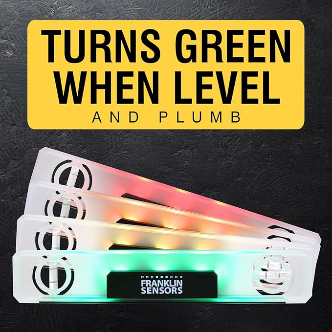 Franklin Sensors Light Level, Turns Green When Level, Digital/Electronic, 12-inch Magnetic Torpedo Leveler, Vertical and Horizontal Leveling Tool with 2 Bubble Vials, Made in the USA