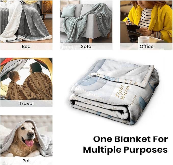 Fishing Throw Blanket 60x50 Flannel Fleece, Vintage Fishing Newspaper Style, Blue Ivory — Fish Throw Blanket for Dad Men Boys — Lake House & Cabin Decor Gift