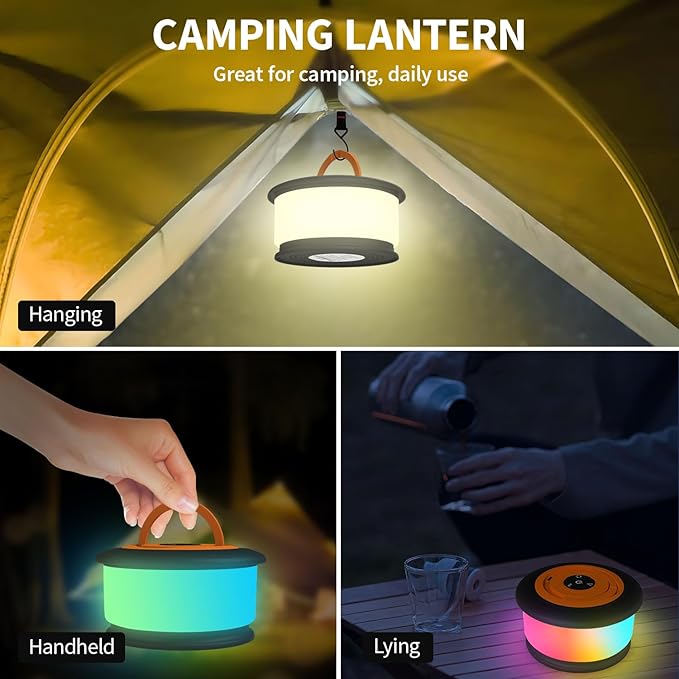 Zocelight Camping String Lights,2 in 1 Upgraded 32.8FT Rechargeable Tent Lights String with 19 Lighting Modes,Quick Storage，Portable LED Lamp for Bedroom Yard Decor Christmas Camping Essentials