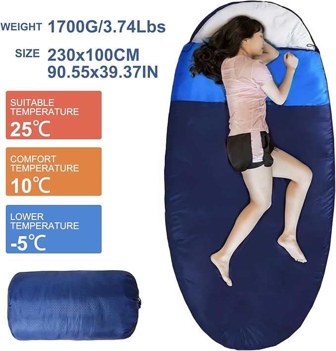 oaskys Double Sleeping Bag for Adults with 2 Pillows - Queen Size XL Waterproof Sleeping Bag for All Season Camping Hiking Backpacking 2 Person Sleeping Bags for Cold Weather & Warm