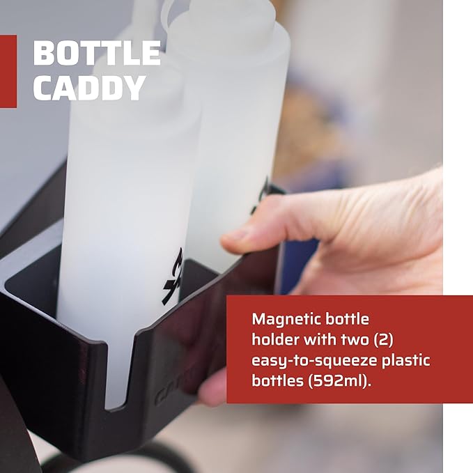 Camp Chef Bottle Caddy - Flat-Top Griddle Accessories Includes 2 Squeeze Bottles and Magnetic Bottle Holder