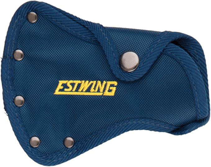 ESTWING Camper's Axe - 14" USA Made Blue Hatchet with Tent Stake Puller & Shock Reduction Grip - E6-25A