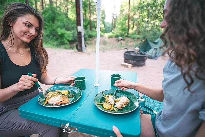 Stansport Deluxe 24-Piece Enamel Tableware Set - Enamel Plates and Bowls Lightweight and Durable Camp Dish Set for Camping and Backpacking Plates and Bowls for 4 People