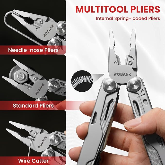 Multitool, 29-in-1 Stainless Steel Multi Tool Pliers with Screwdriver Sleeve, Damascus Pocket Knife, Nylon Sheath for Survival Camping, Hunting and Hiking