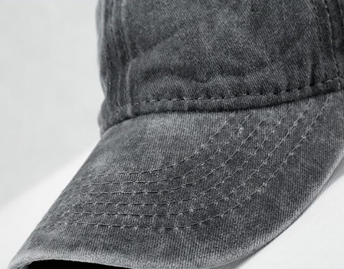 Unisex Camping Hair Don't Care Vintage Adjustable Baseball Cap Denim Dad Hat