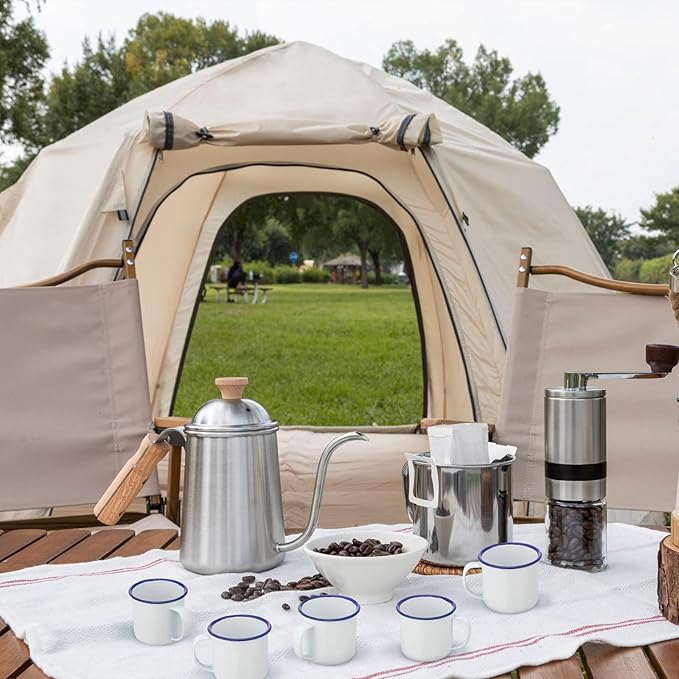 Yinder Mini Enamel Camping Coffee Mugs Metal Small Classic Portable White Campfire Mugs Bulk Vintage Cups with Handle for Coffee Tea Picnic Travel Indoor Outdoor Activities (24 Pcs,4 oz)